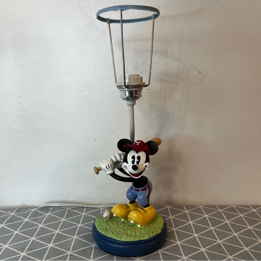2008 Vintage Mickey Mouse Baseball Table Lamp for Nursery